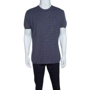Pre Owned Ermenegildo Zegna Multicolor Cotton Knit Short Sleeve T-Shirt M