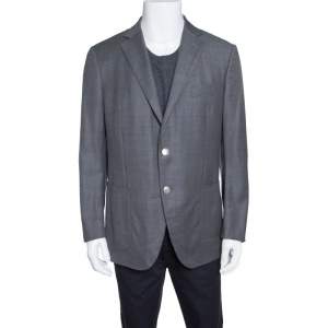 Pre Owned Ermenegildo Zegna Grey Wool Tailored Street Blazer XL