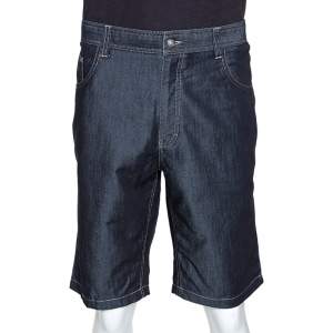 Pre Owned Ermenegildo Zegna Navy Blue Denim Shorts XXXL