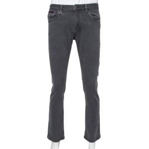 Pre Owned Ermenegildo Zegna Charcoal Grey Denim Slim Fit Jeans L