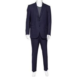 Ermenegildo Zegna Navy Blue Wool Single Breasted Suit XXL