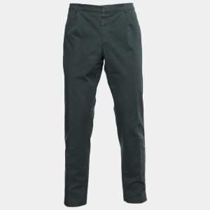 Pre Owned Ermenegildo Zegna Green Cotton Tapered Pants XL