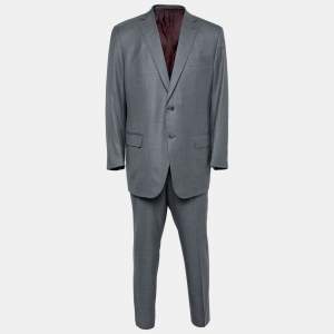 Pre Owned Ermenegildo Zegna Grey Wool Single Breasted Suit XXL
