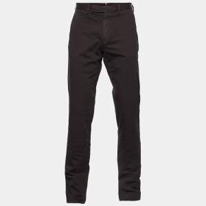 Pre Owned Ermenegildo Zegna Brown Cotton Blend Regular Fit Pants L