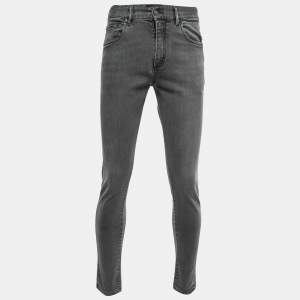 Ermenegildo Zegna Grey Distressed Denim Tapered Leg Jeans M Waist 32"