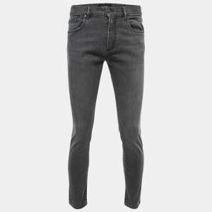 Ermenegildo Zegna Grey Washed Denim Tapered Leg Jeans M Waist 32"