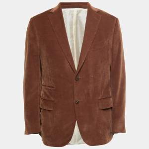 Pre Owned Ermenegildo Zegna Brown Corduroy Single Breasted Blazer M