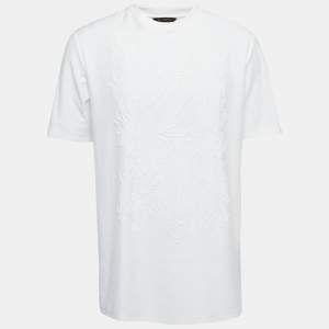Ermenegildo Zegna Couture White Logo Detail Cotton Crew Neck T-Shirt XXL