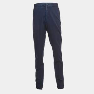 Pre Owned Ermenegildo Zegna Dark Blue Denim Regular Fit Drawstring Jeans M Waist 32"