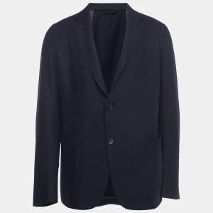 Ermenegildo Zegna Navy Blue Wool Blend Single Breasted Blazer XXL