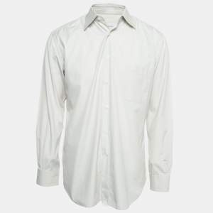 Ermenegildo Zegna Pale Grey Cotton Regular Fit Long Sleeve Shirt L