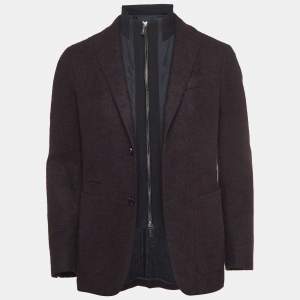 Ermenegildo Zegna Navy Blue Wool Single Breasted Blazer M