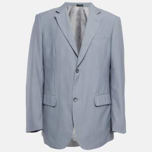 Ermenegildo Zegna Striped Wool Single Breasted Blazer M