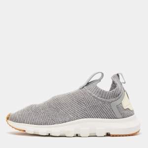Ermenegildo Zegna Grey Knit Fabric Low Top Sneakers  Size 41.5