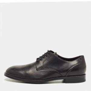 Pre Owned Ermenegildo Zegna Black Leather Lace Up Derby Size 42