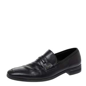 Ermenegildo Zegna Black Leather Penny Loafers Size 44