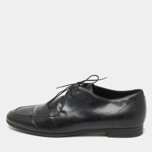 Ermenegildo Zegna Black Leather Oxfords Size 41