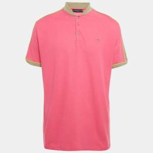 Pre Owned Etro Pink Cotton Pique Polo T-Shirt 3XL