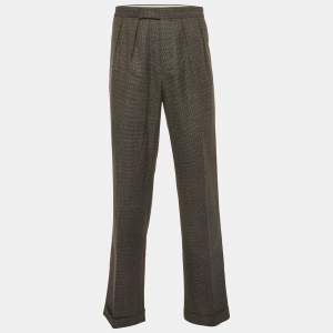 مملوكة مسبقًا Etro Grey Wool Pleated Regular Fit Trouser XS