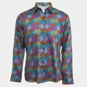 Etro Multicolor Printed Cotton Long Sleeve Button Front Shirt L