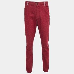 Etro Red Paisley Patterned Denim Jeans XXL Waist 38"