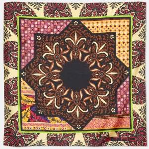 Etro Multicolor Printed Silk Pocket Square  