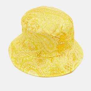مملوكة مسبقًا Etro Yellow Paisley Print Canvas Bucket Hat