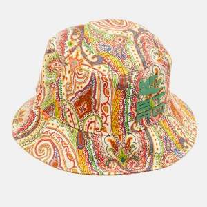 مملوكة مسبقًا Etro Multicolor Paisley Print Canvas Bucket Hat L/XL