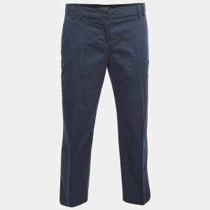 Etro Navy Blue Cotton Tailored Pants M