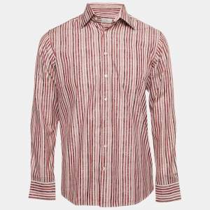 Etro Multicolor Stripe Jacquard Cotton Button Front Shirt M