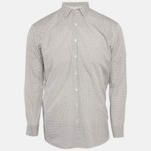 Etro White  Paisley Print Cotton Button Front Shirt L