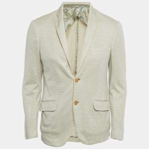Etro Green Linen Blend New Jersey Blazer L
