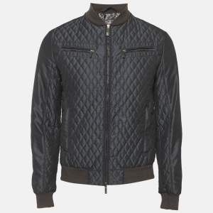 مملوكة مسبقًا Etro Navy Blue Synthetic Bomber Jacket S