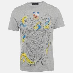 مملوكة مسبقًا Etro Grey Jersey Hand Painting T-Shirt M