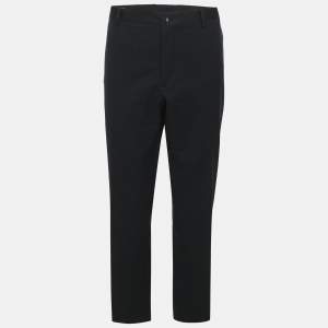 Pre Owned Etro Navy Blue Paisley Printed Jacquard Slim Fit Trousers 4XL