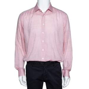 Etro Light Pink Paisley Patterned Long Sleeve Shirt XXL