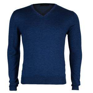 Etro Men's Blue Knit V-Neck Sweater M