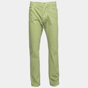 Pre Owned Etro Green Denim Straight Fit Jeans XXL Waist 38"