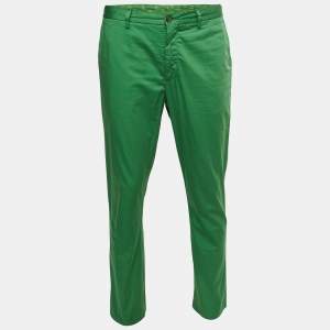 Etro Green Cotton Slim Fit Pants L