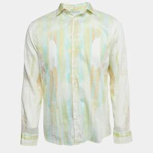 Etro Multicolor Print Cotton Button Front Full Sleeve Shirt M