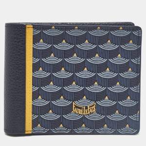 Faure Le Page Blue Coated Canvas Etendard 6CC Bifold Wallet