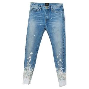 Fear of God Blue Denim Zip Detail Painters Selvedge Jeans S