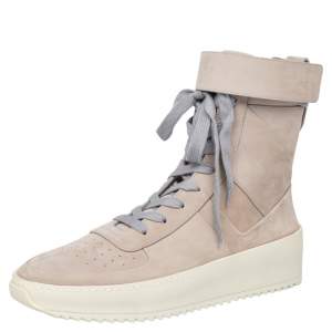 Fear Of God Beige Nubuck Leather Military High Top Sneakers Size 41