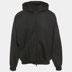 مملوكة مسبقًا Fear of God Black Cotton Zip-Up Oversized Jacket M