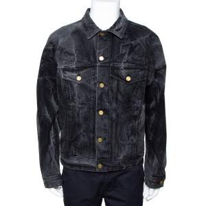 Fear Of God Black Acid Washed Denim Trucker Jacket M