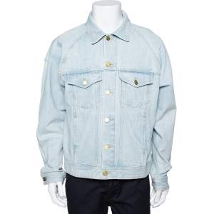 Fear Of God Fifth Collection Light Blue Denim Trucker Jacket M