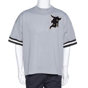 Fear of God Grey Mesh Baseball Jersey Oversized T-Shirt S