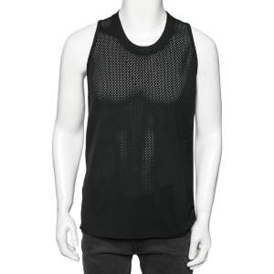 Fear of God Black Perforated Knit Sleeveless T-Shirt S