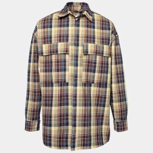 Fear of God Yellow Multicolor Plaid Pattern Long-Sleeve Shirt L