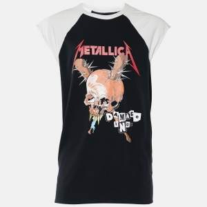 Fear of God Black Metallica Printed Cotton Knit Sleeveless T-Shirt M